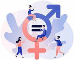 homme_femme_egalite illustration of the equality men and women